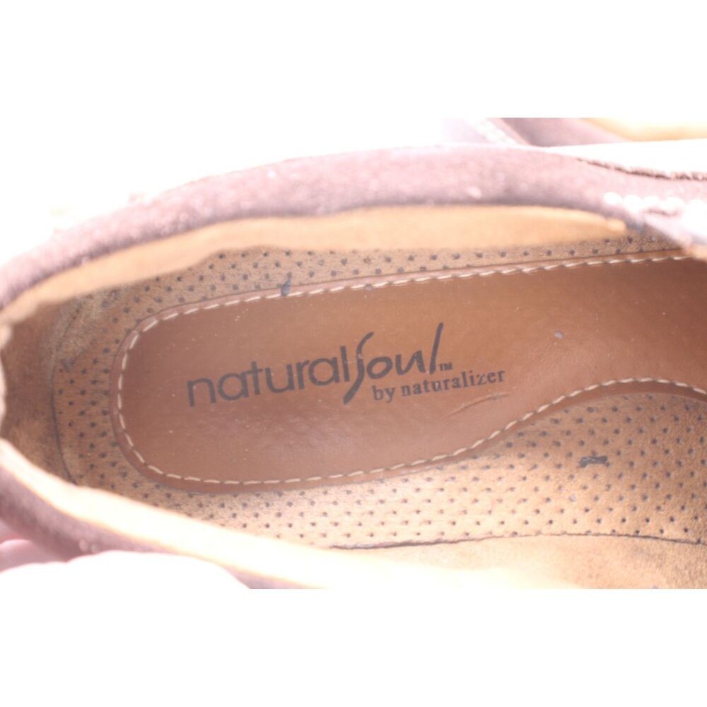 Natural Soul By Naturalizer Loafers Favor Size 9M Brown Leather Slip-On Shoes - Picture 5 of 10